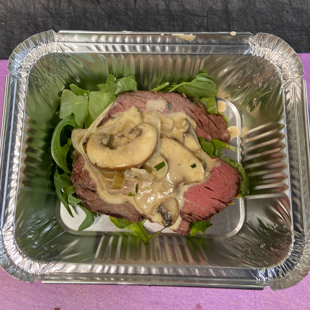 Recipe: Oven-Roasted Top Sirloin with Truffled Mushroom and Brandy Sauce